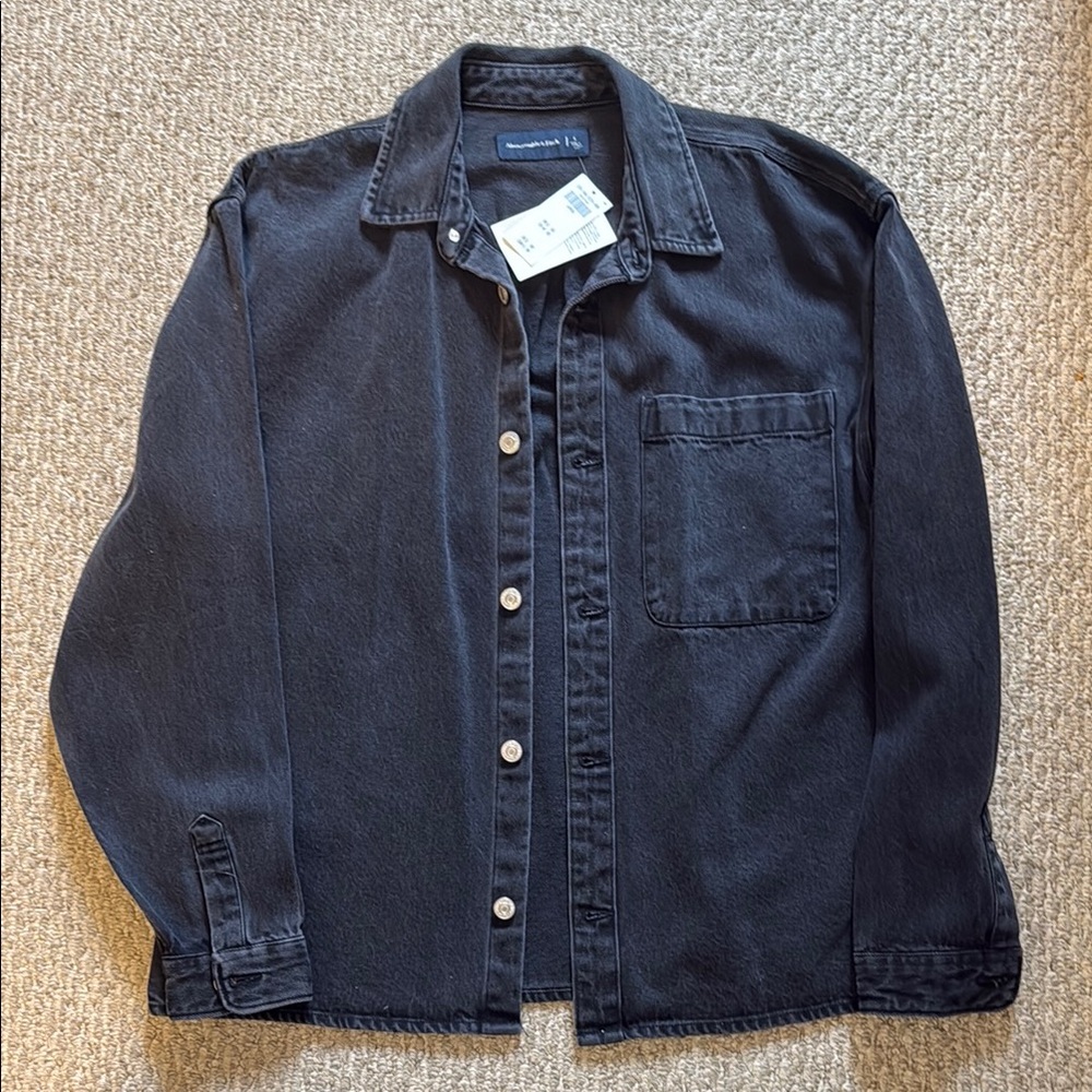 Abercrombie & Fitch Button Up Denim Shirt Mens Large